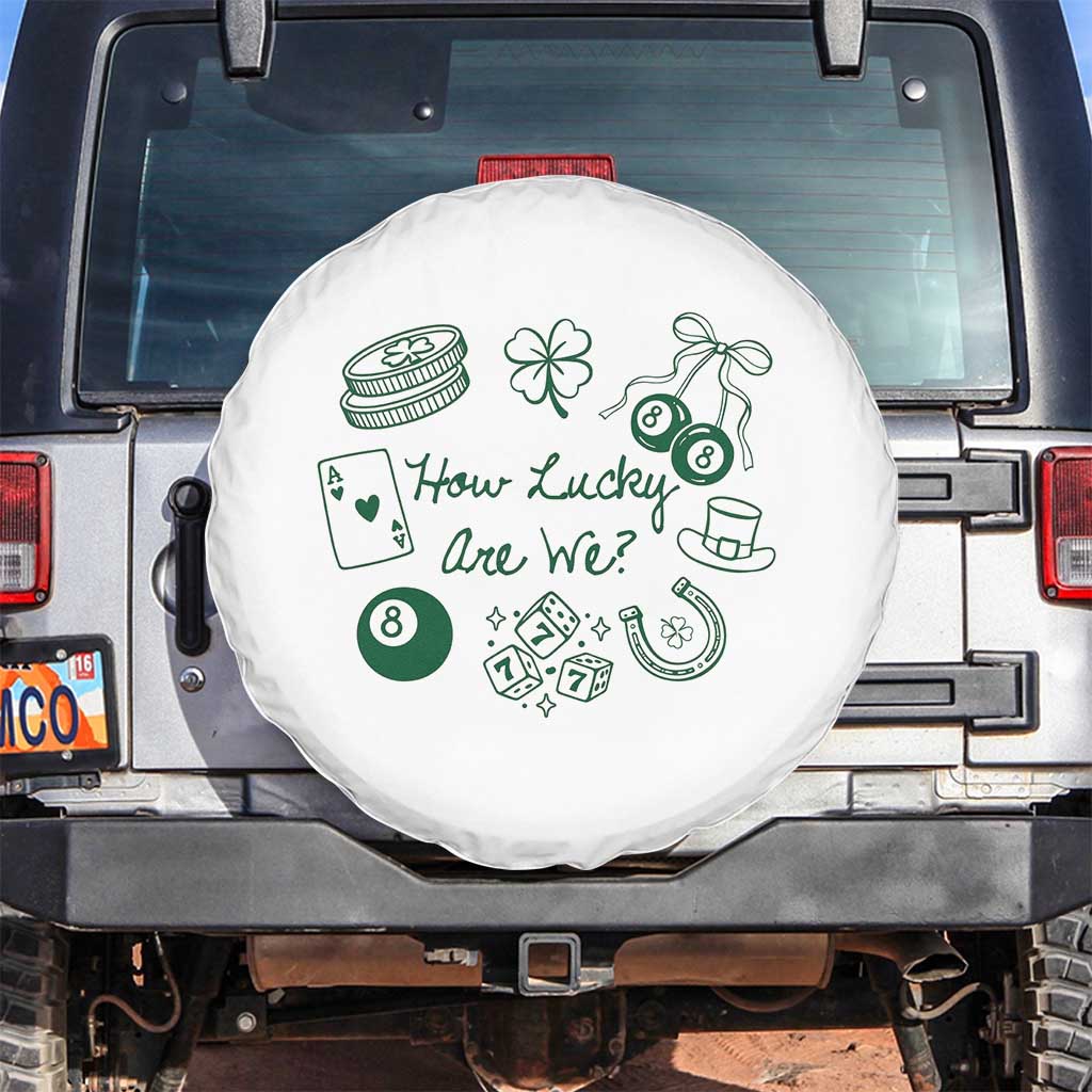 How Lucky Are We Spare Tire Cover Irish Shamrock Horseshoe St Patricks Day