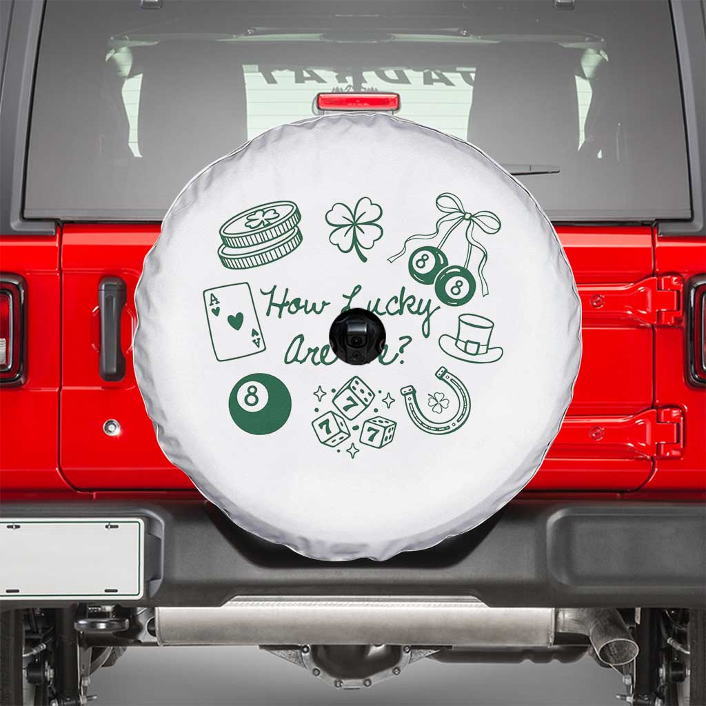 How Lucky Are We Spare Tire Cover Irish Shamrock Horseshoe St Patricks Day