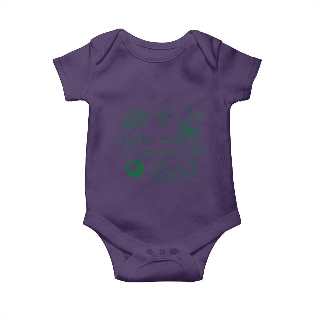 How Lucky Are We Baby Onesie Irish Shamrock Horseshoe St Patricks Day