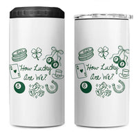 How Lucky Are We 4 in 1 Can Cooler Tumbler Irish Shamrock Horseshoe St Patricks Day