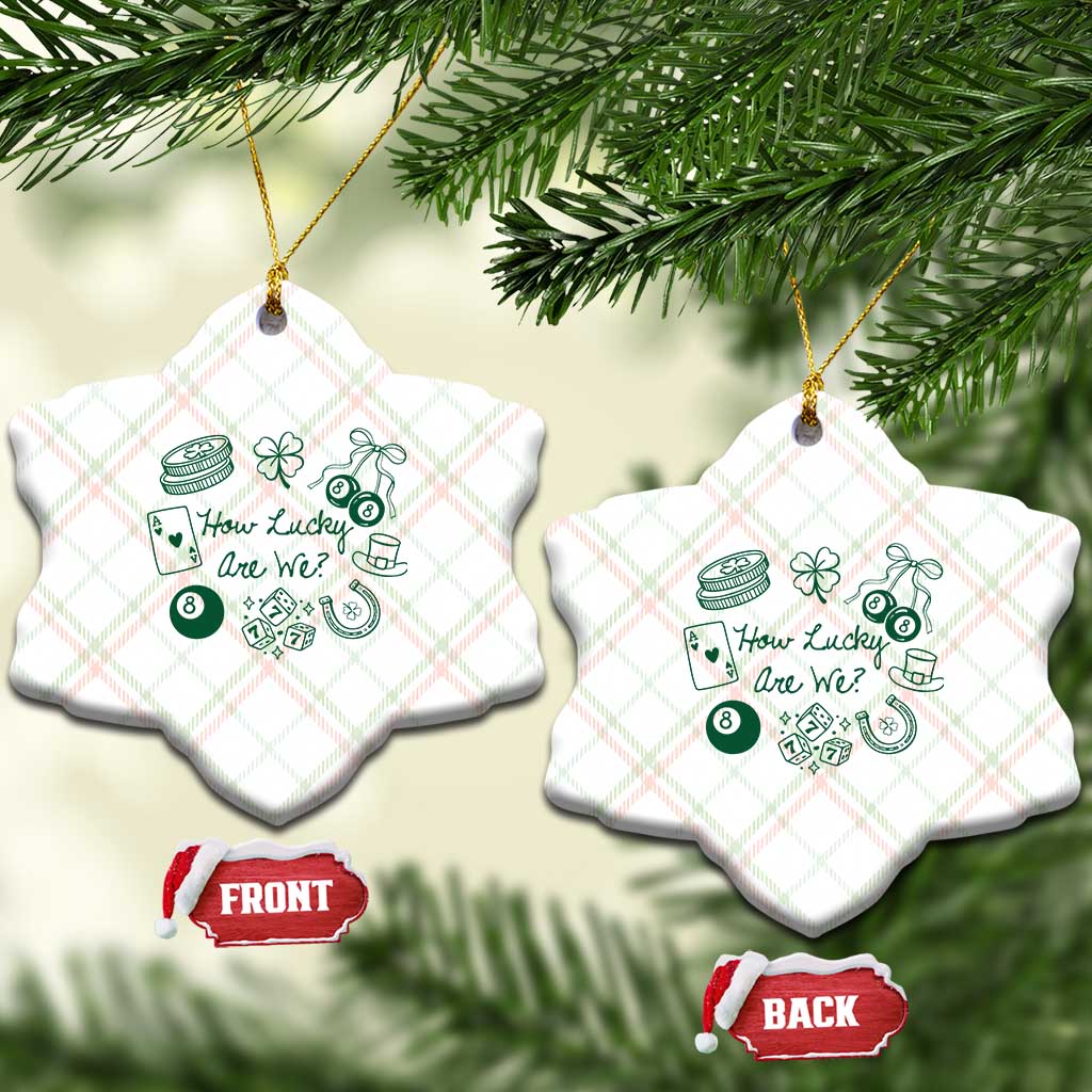 How Lucky Are We Ceramic Ornament Irish Shamrock Horseshoe St Patricks Day