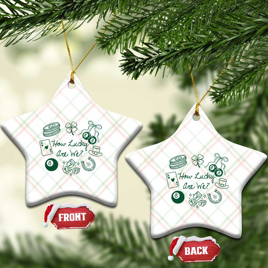 How Lucky Are We Ceramic Ornament Irish Shamrock Horseshoe St Patricks Day