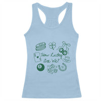 How Lucky Are We Racerback Tank Top Irish Shamrock Horseshoe St Patricks Day