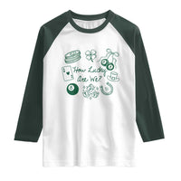 How Lucky Are We Raglan Shirt Irish Shamrock Horseshoe St Patricks Day