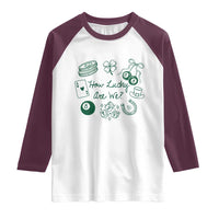 How Lucky Are We Raglan Shirt Irish Shamrock Horseshoe St Patricks Day