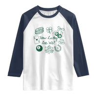 How Lucky Are We Raglan Shirt Irish Shamrock Horseshoe St Patricks Day
