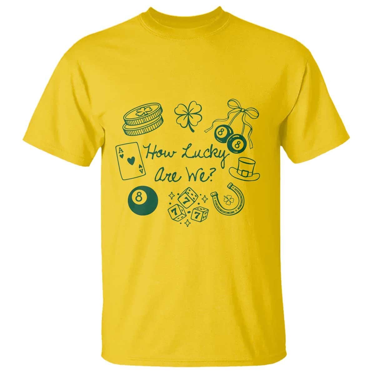 How Lucky Are We T Shirt Irish Shamrock Horseshoe St Patricks Day