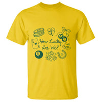How Lucky Are We T Shirt Irish Shamrock Horseshoe St Patricks Day