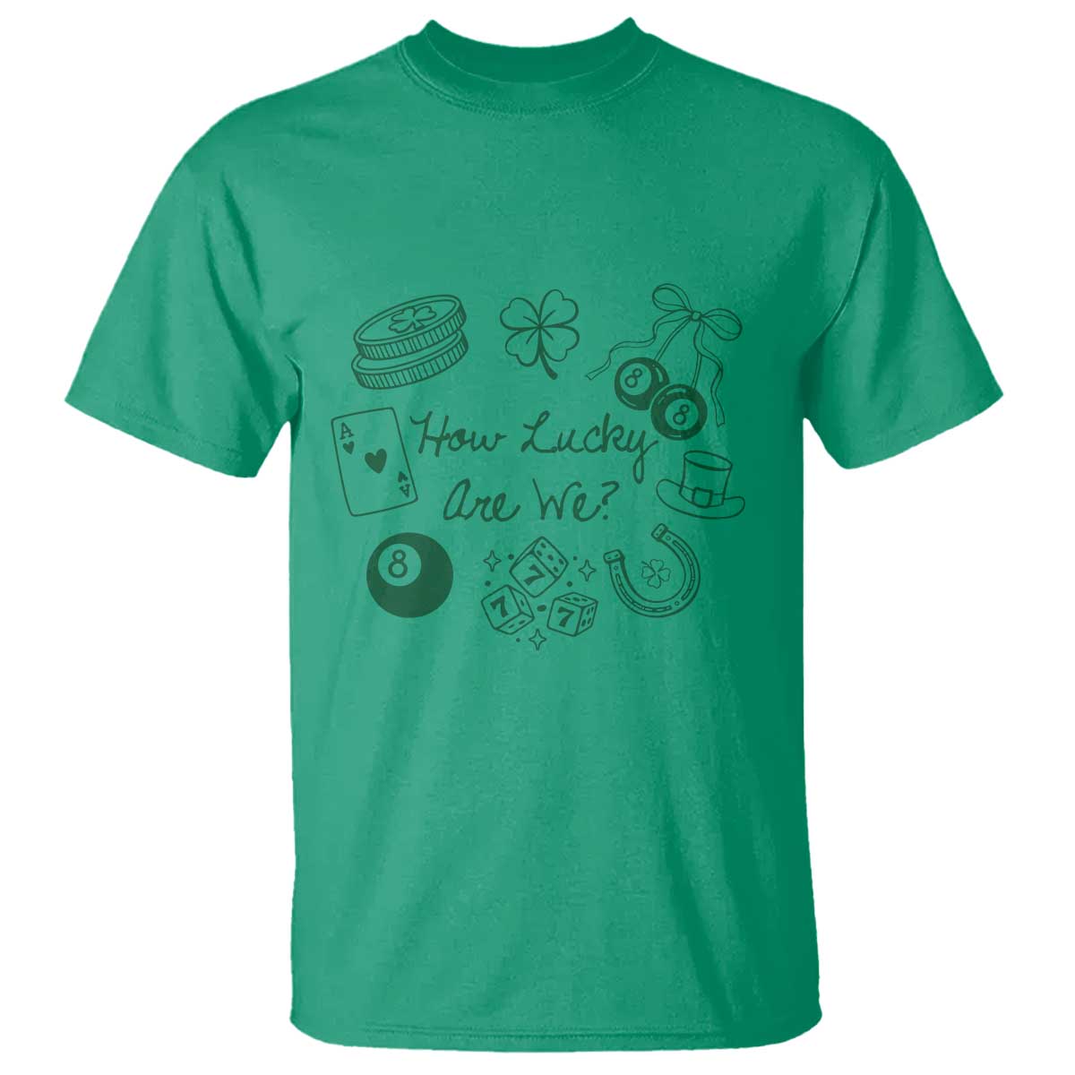 How Lucky Are We T Shirt Irish Shamrock Horseshoe St Patricks Day