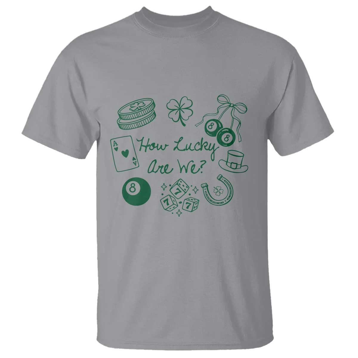 How Lucky Are We T Shirt Irish Shamrock Horseshoe St Patricks Day