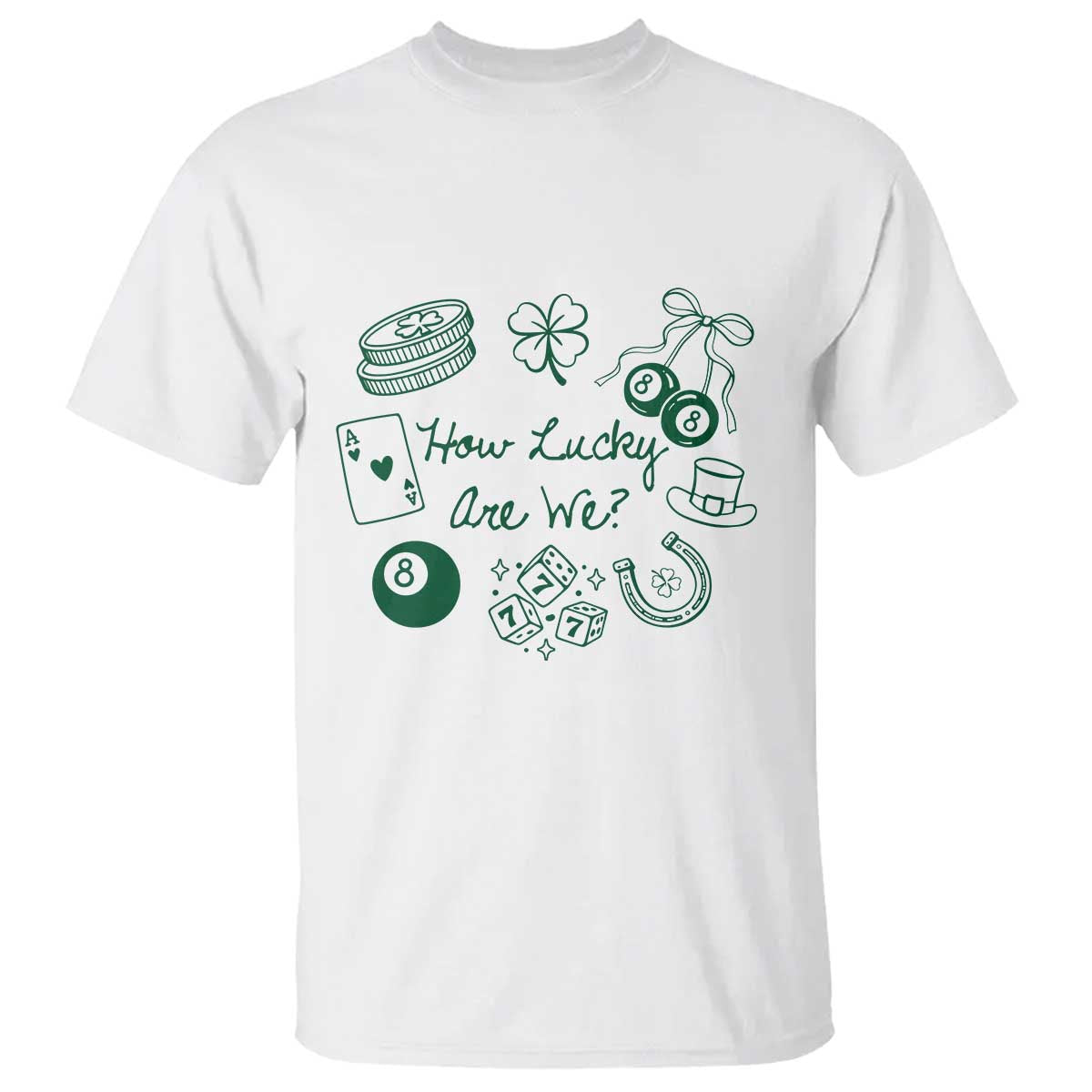 How Lucky Are We T Shirt Irish Shamrock Horseshoe St Patricks Day