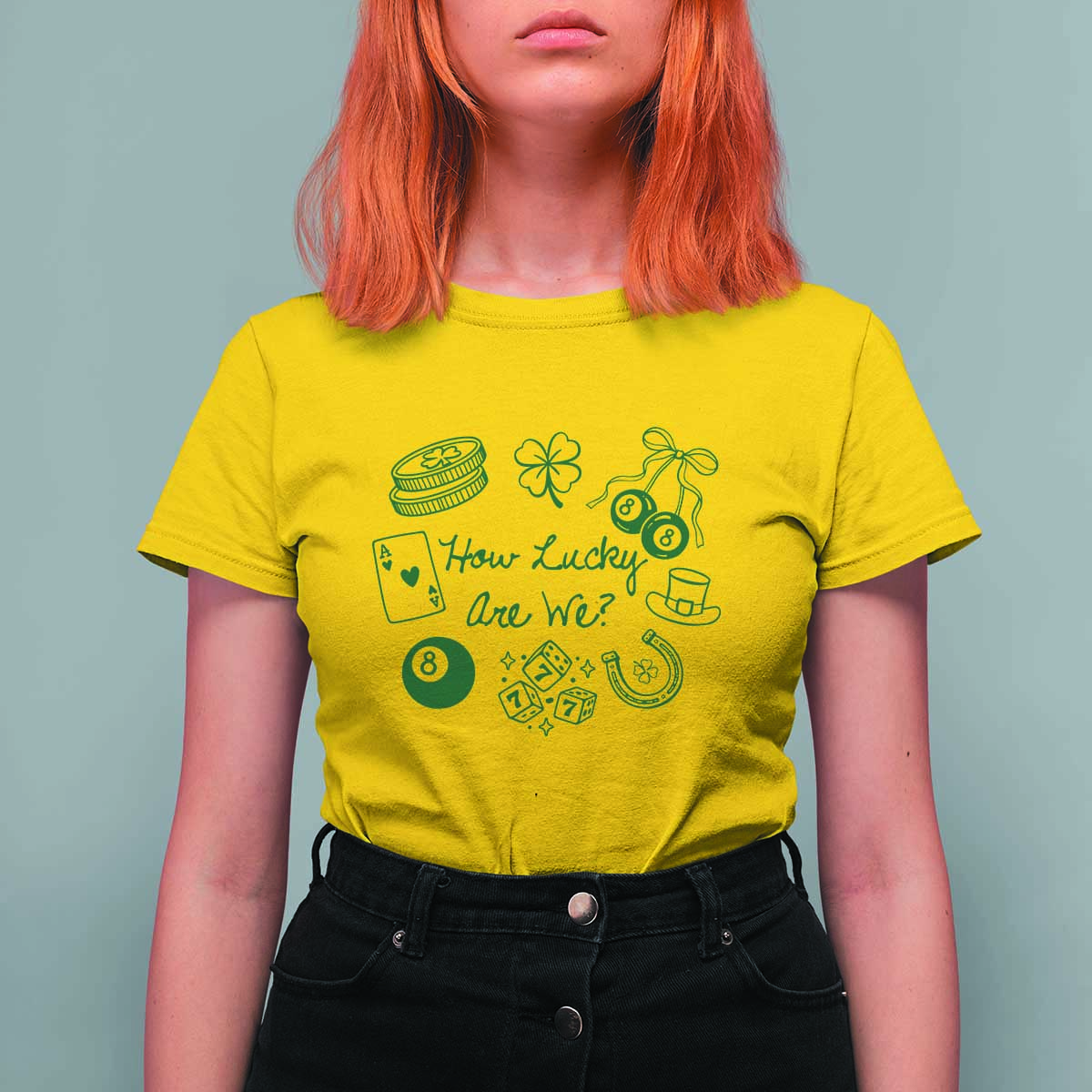 How Lucky Are We T Shirt For Women Irish Shamrock Horseshoe St Patricks Day