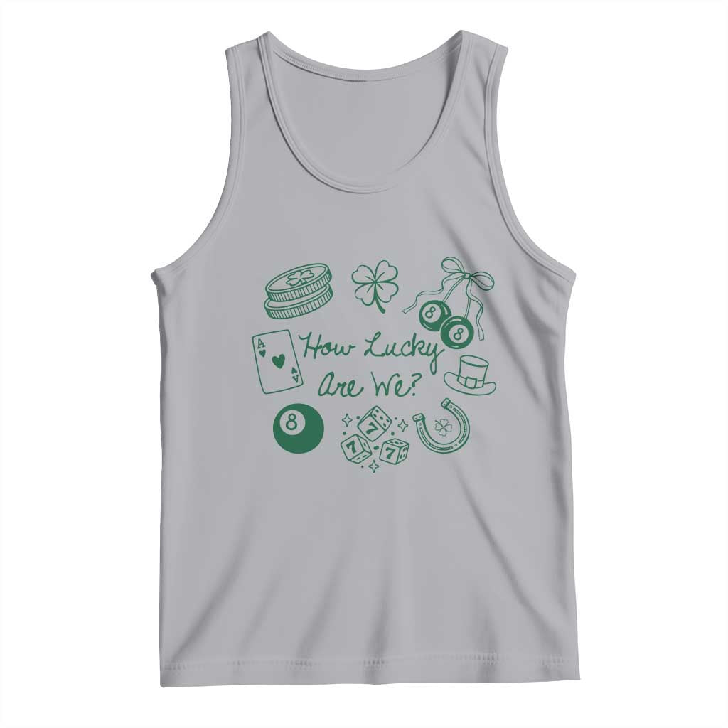 How Lucky Are We Tank Top Irish Shamrock Horseshoe St Patricks Day