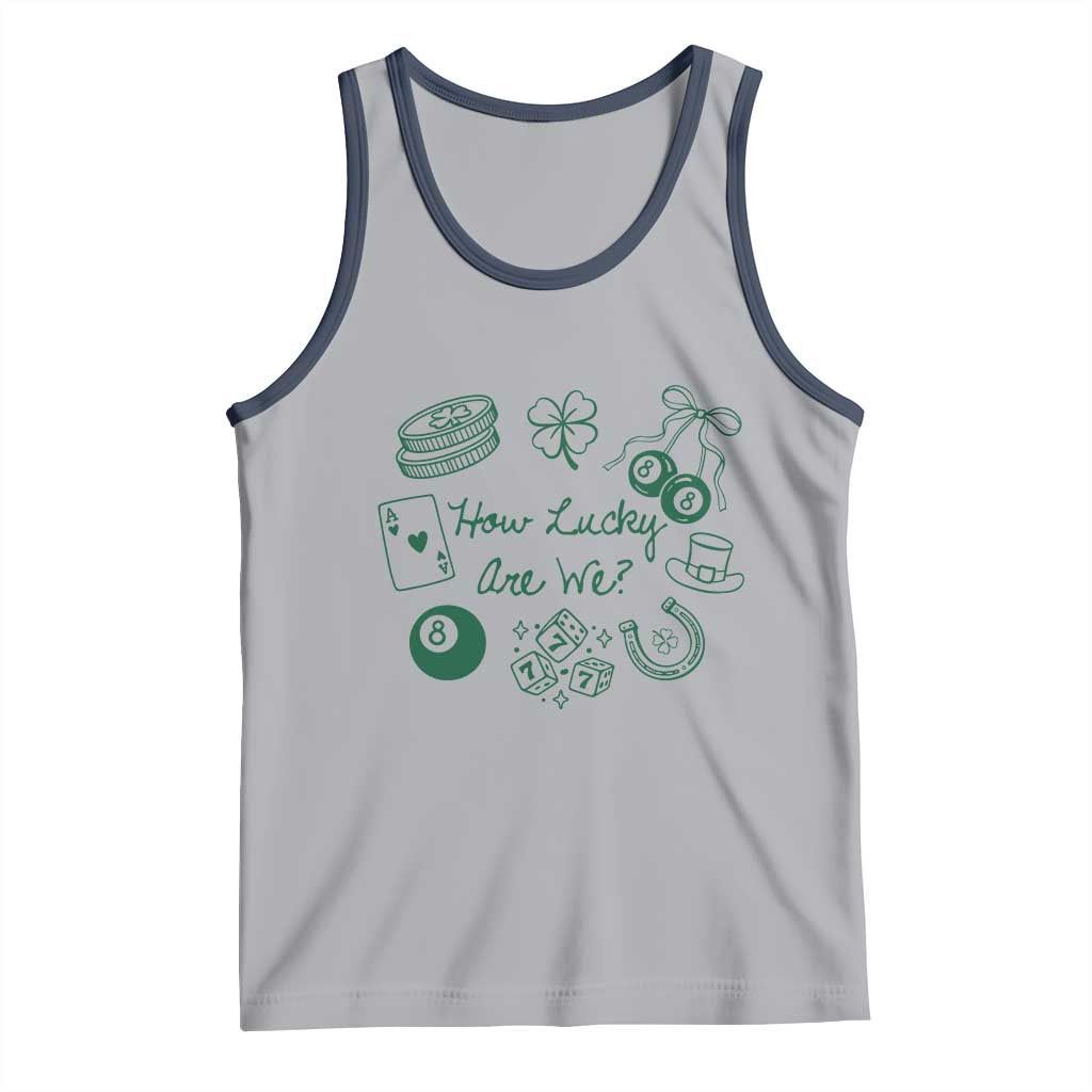 How Lucky Are We Tank Top Irish Shamrock Horseshoe St Patricks Day
