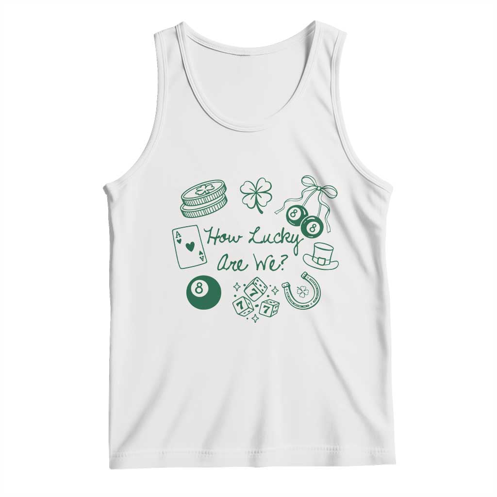 How Lucky Are We Tank Top Irish Shamrock Horseshoe St Patricks Day