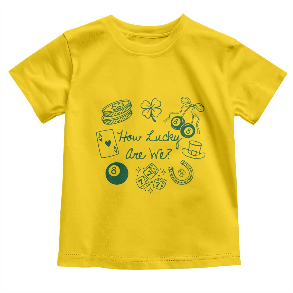 How Lucky Are We Toddler T Shirt Irish Shamrock Horseshoe St Patricks Day