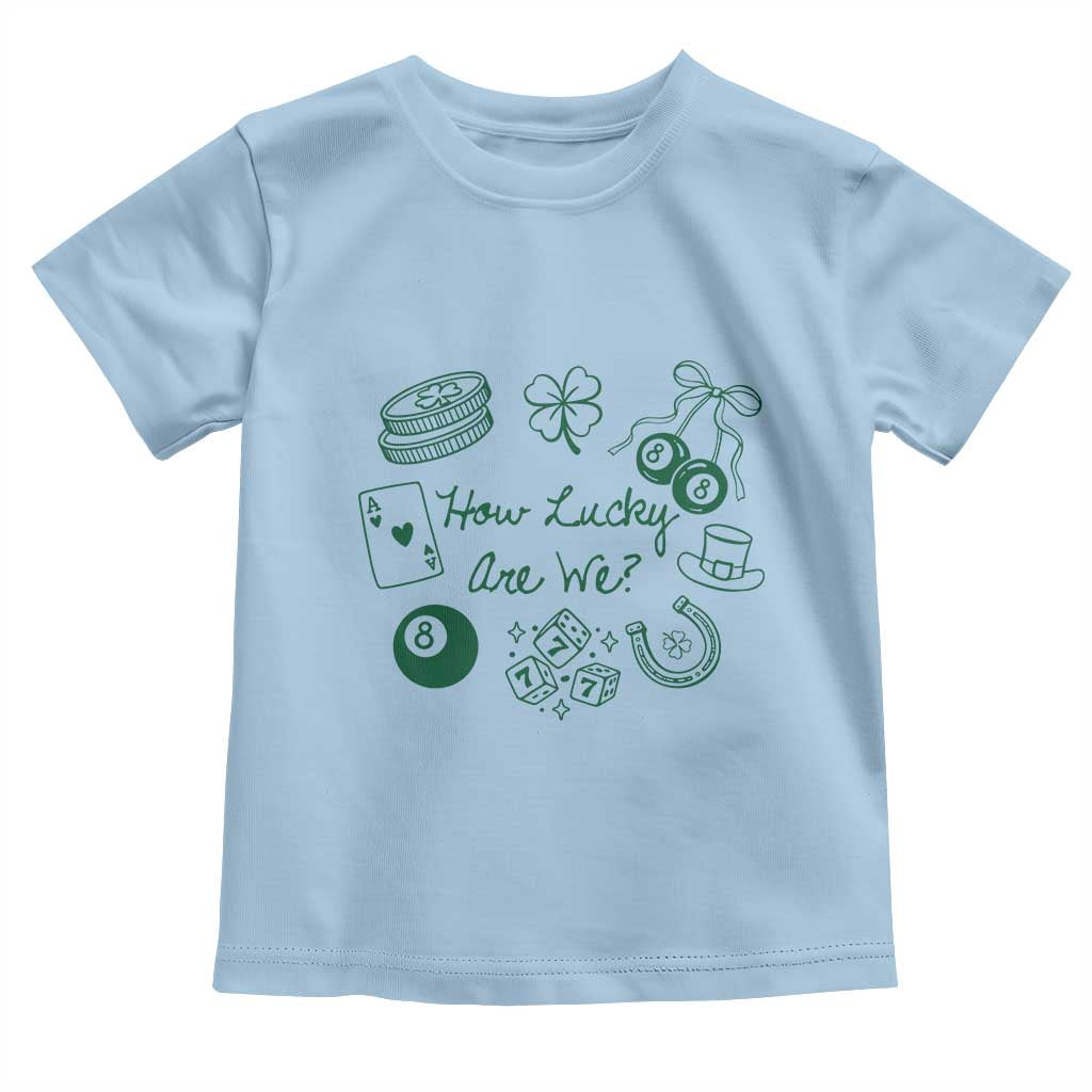 How Lucky Are We Toddler T Shirt Irish Shamrock Horseshoe St Patricks Day