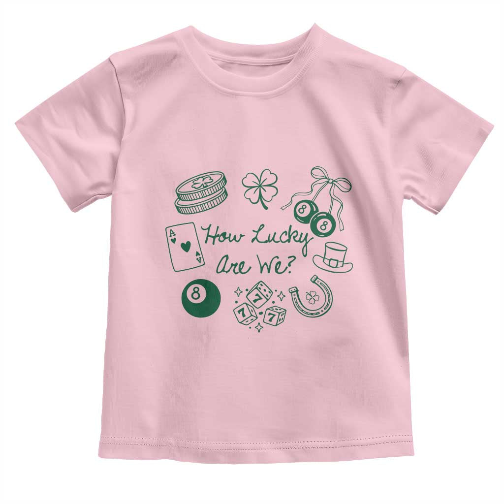 How Lucky Are We Toddler T Shirt Irish Shamrock Horseshoe St Patricks Day