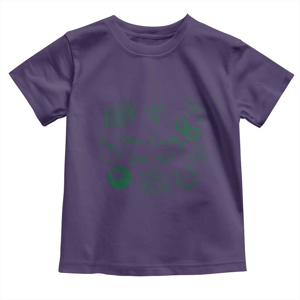 How Lucky Are We Toddler T Shirt Irish Shamrock Horseshoe St Patricks Day