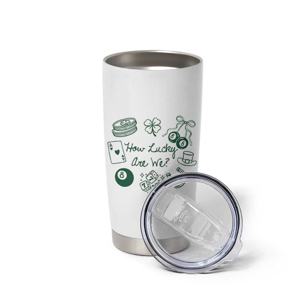 How Lucky Are We Tumbler Cup Irish Shamrock Horseshoe St Patricks Day