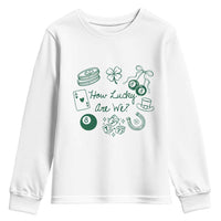 How Lucky Are We Youth Sweatshirt Irish Shamrock Horseshoe St Patricks Day