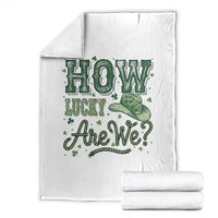 How Lucky Are We Throw Blanket Cowboy Western St Patrick's Day