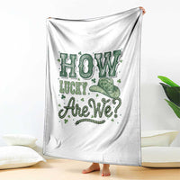 How Lucky Are We Throw Blanket Cowboy Western St Patrick's Day