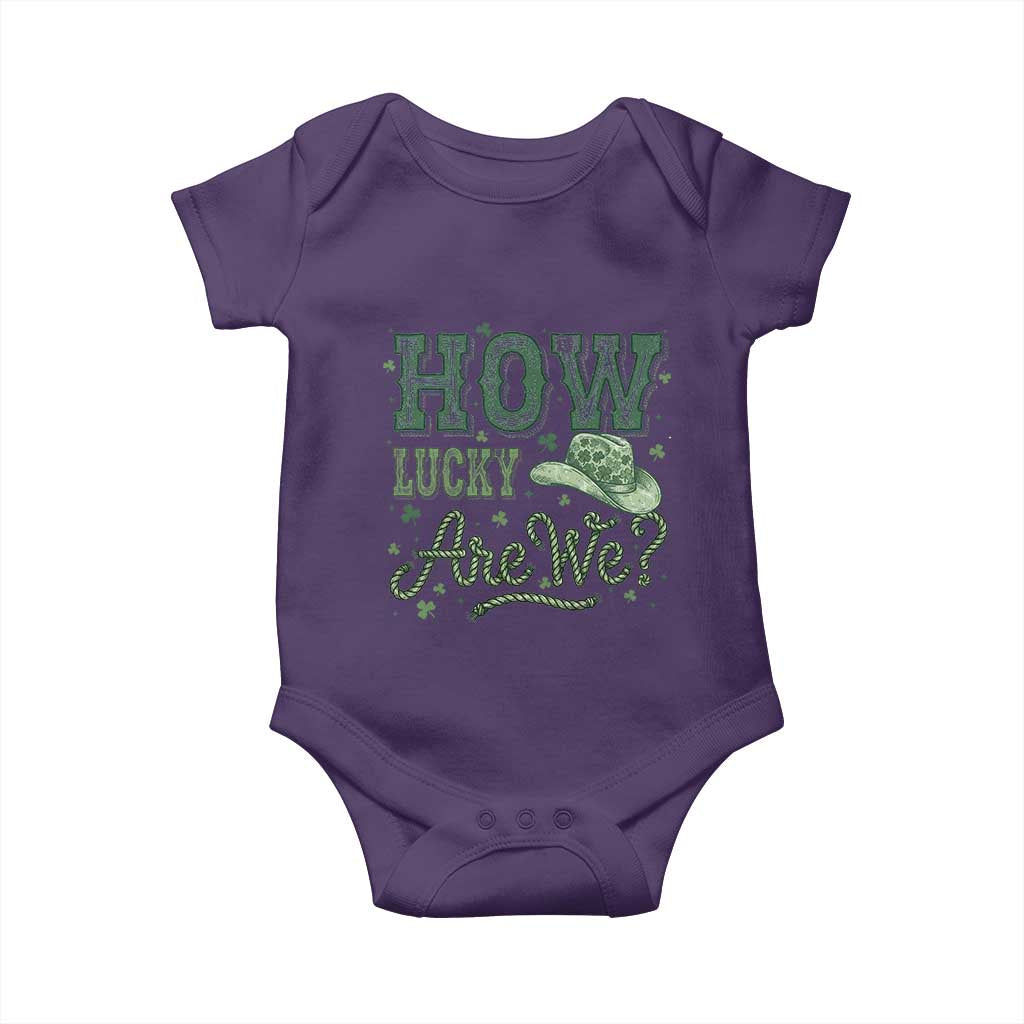 How Lucky Are We Baby Onesie Cowboy Western St Patrick's Day