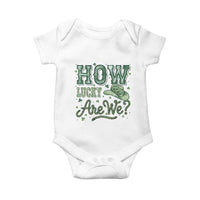 How Lucky Are We Baby Onesie Cowboy Western St Patrick's Day