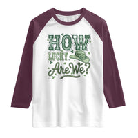 How Lucky Are We Raglan Shirt Cowboy Western St Patrick's Day