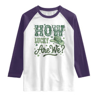 How Lucky Are We Raglan Shirt Cowboy Western St Patrick's Day
