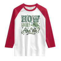 How Lucky Are We Raglan Shirt Cowboy Western St Patrick's Day