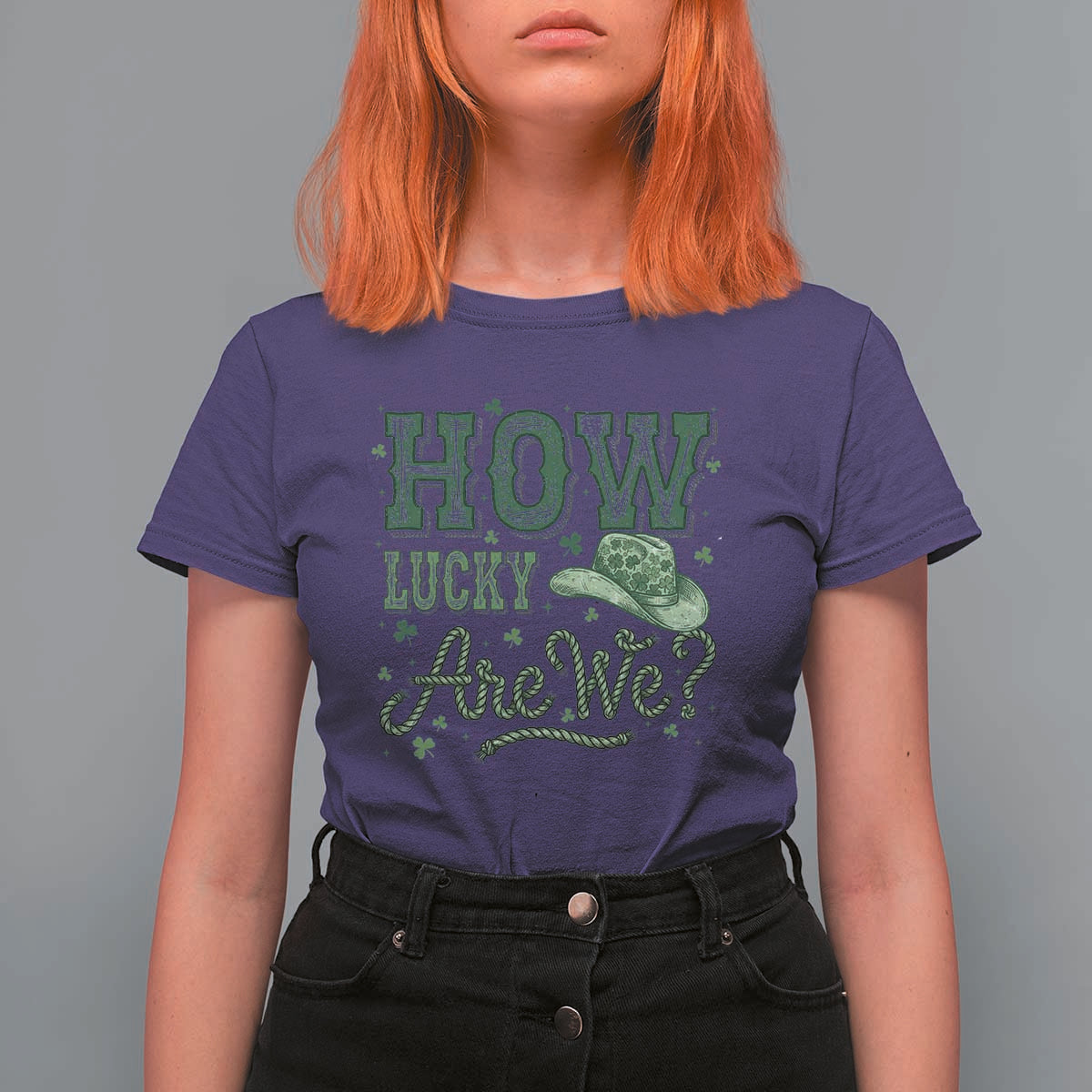 How Lucky Are We T Shirt For Women Cowboy Western St Patrick's Day