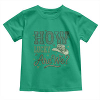 How Lucky Are We Toddler T Shirt Cowboy Western St Patrick's Day