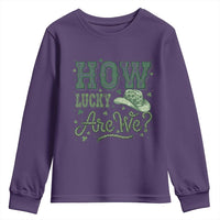 How Lucky Are We Youth Sweatshirt Cowboy Western St Patrick's Day