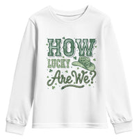 How Lucky Are We Youth Sweatshirt Cowboy Western St Patrick's Day