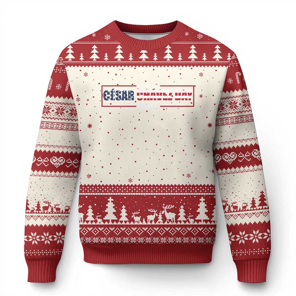 Cesar Chavez Ugly Christmas Sweater Hispanic Heritage Month Mexican Immigrant