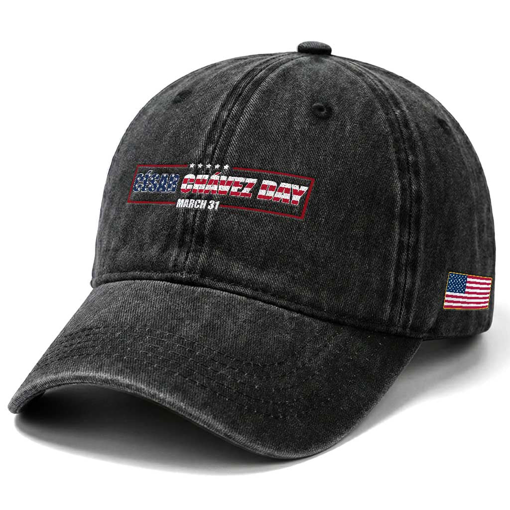 Cesar Chavez Washed Cotton Baseball Cap Hispanic Heritage Month Mexican Immigrant