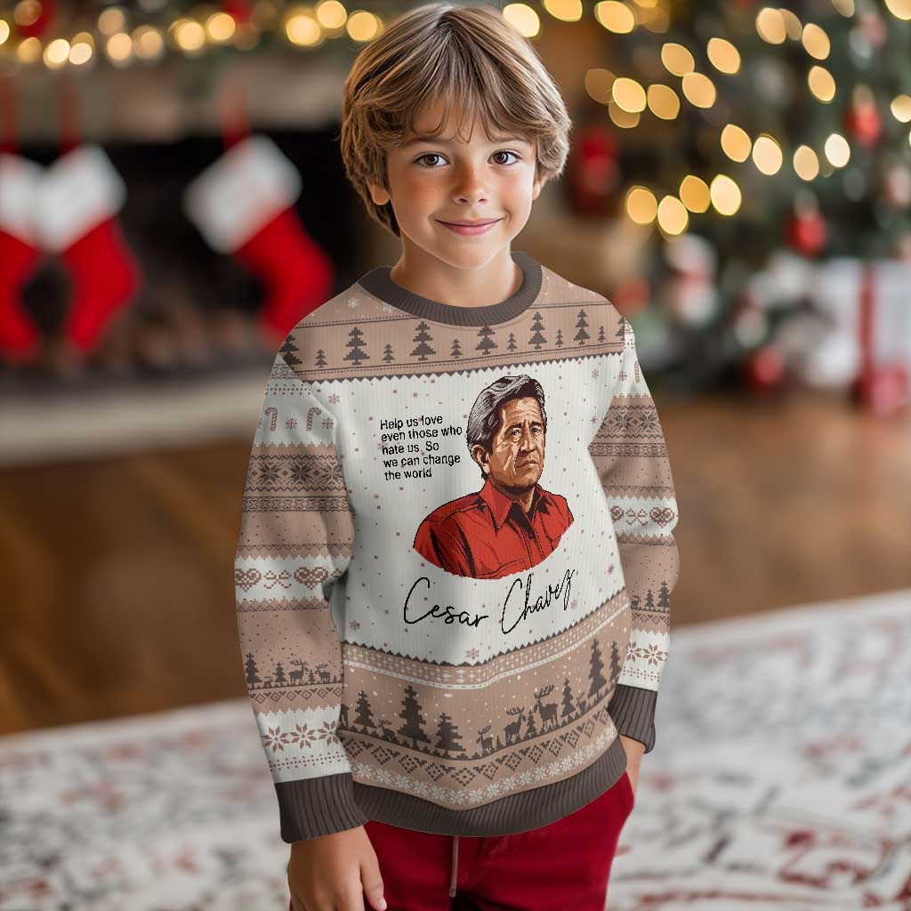Cesar Chavez Quote Ugly Christmas Sweater 31 March Celebration Day