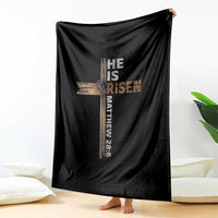 He is Risen Christian Throw Blanket Easter Cross Jesus Christian