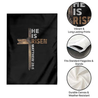 He is Risen Christian Garden Flag Easter Cross Jesus Christian