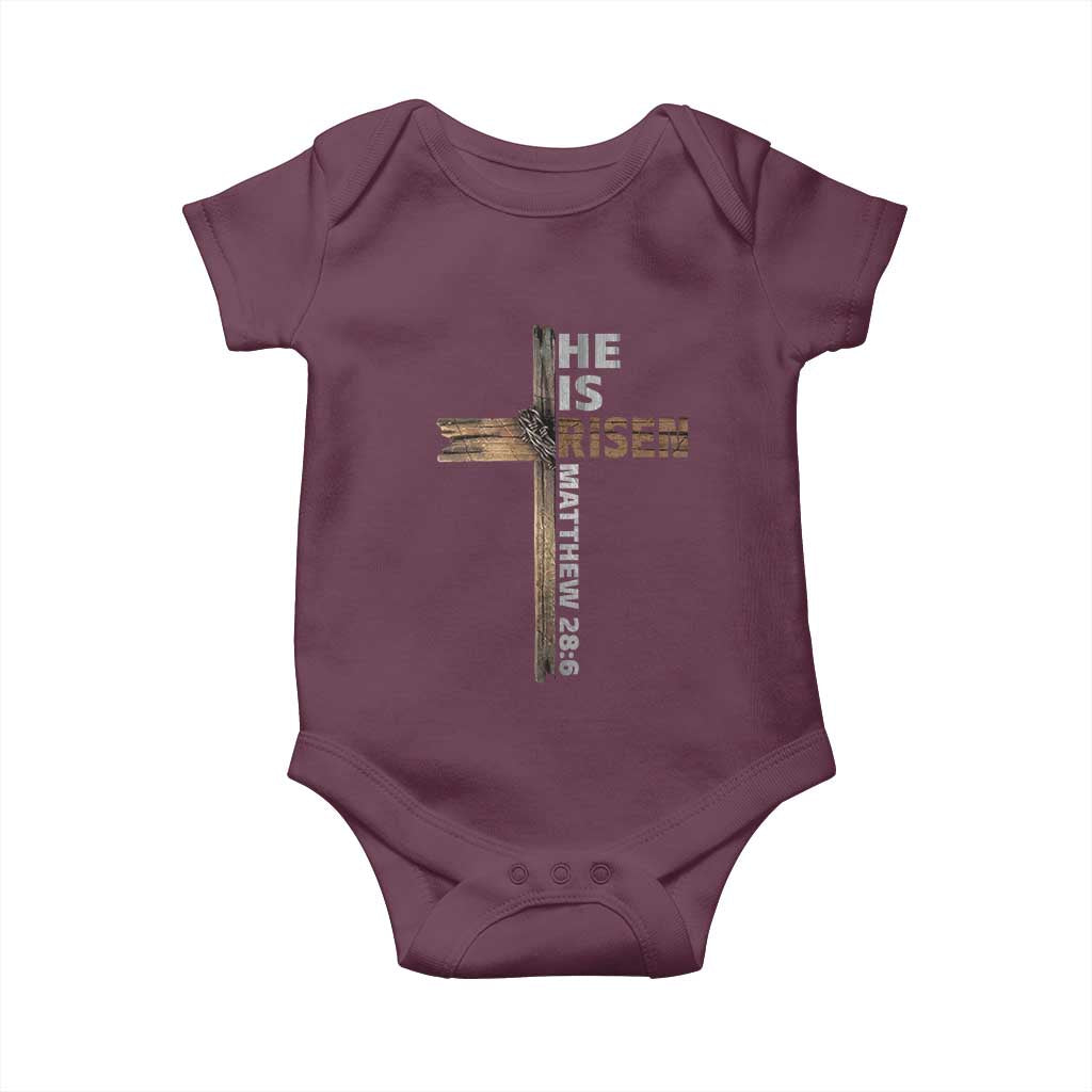 He is Risen Christian Baby Onesie Easter Cross Jesus Christian