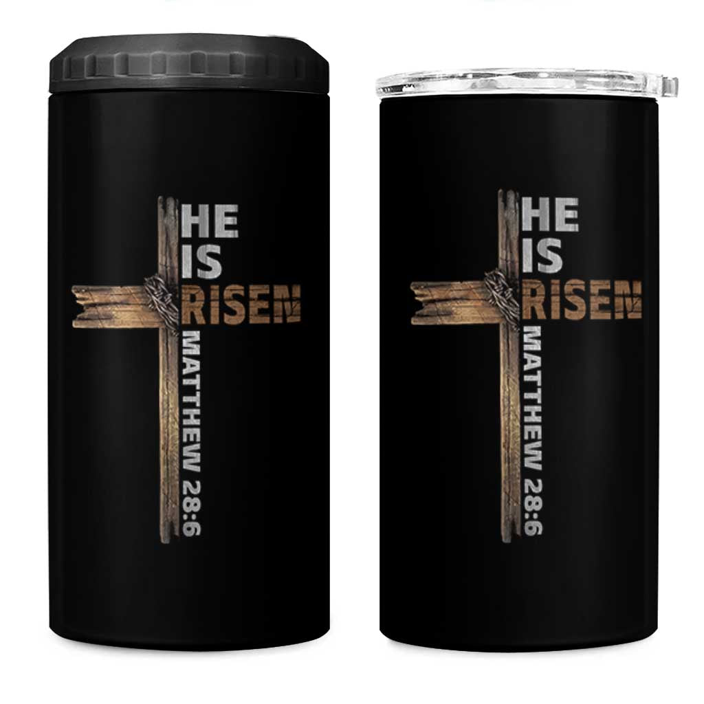 He is Risen Christian 4 in 1 Can Cooler Tumbler Easter Cross Jesus Christian