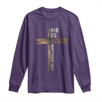 He is Risen Christian Long Sleeve Shirt Easter Cross Jesus Christian