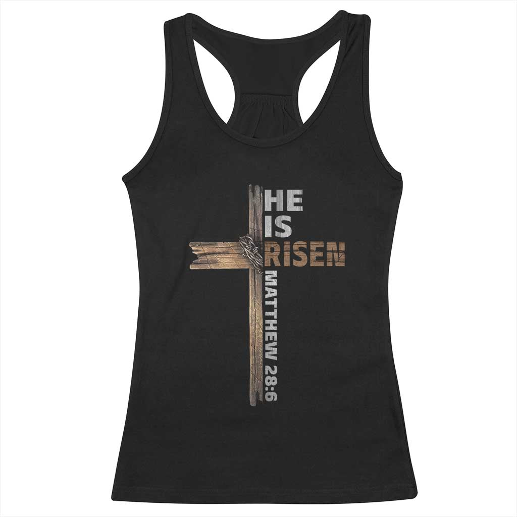 He is Risen Christian Racerback Tank Top Easter Cross Jesus Christian