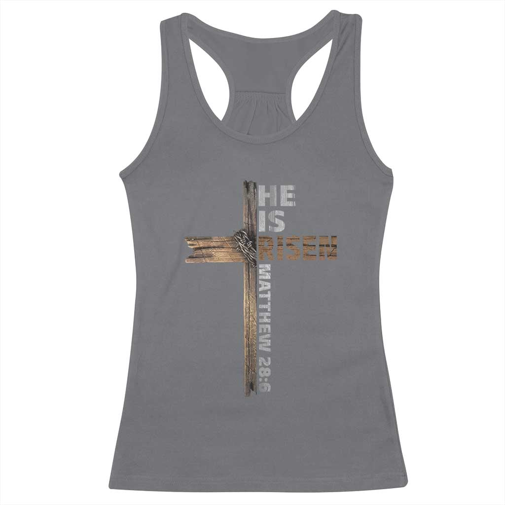 He is Risen Christian Racerback Tank Top Easter Cross Jesus Christian