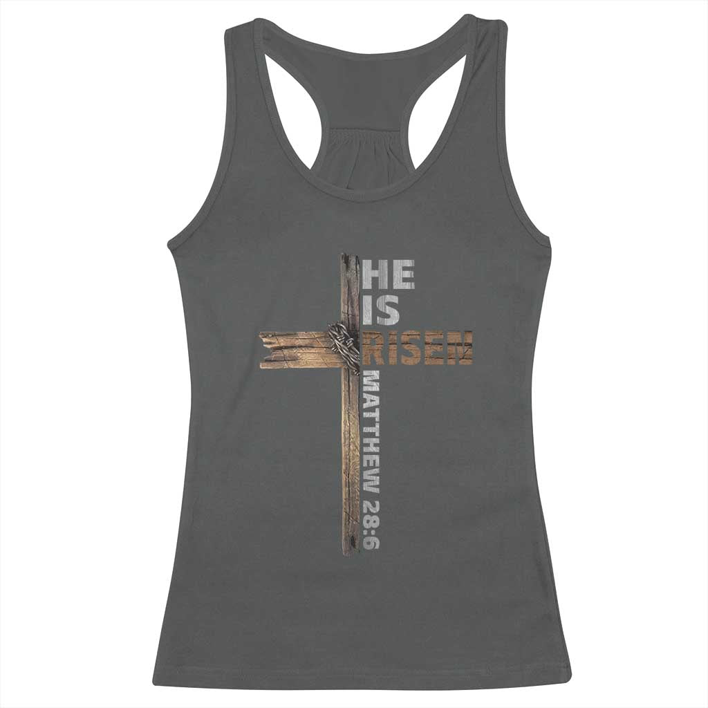 He is Risen Christian Racerback Tank Top Easter Cross Jesus Christian