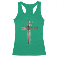 He is Risen Christian Racerback Tank Top Easter Cross Jesus Christian