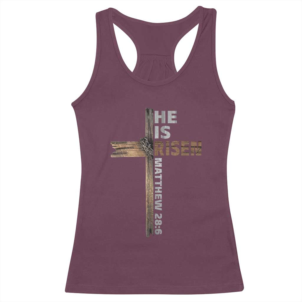 He is Risen Christian Racerback Tank Top Easter Cross Jesus Christian