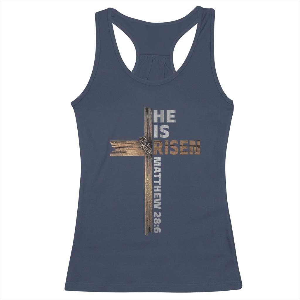 He is Risen Christian Racerback Tank Top Easter Cross Jesus Christian
